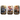 Tres latas metálicas rectangulares de One Piece Card Game con ilustraciones de Sabo, Luffy y Ace sobre cofres de tesoro.