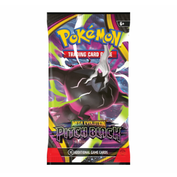 Sobre de Pokémon TCG Oscuridad Absoluta con Darkrai, diseño en tonos oscuros, violetas y verdes neón, 10 cartas coleccionables.