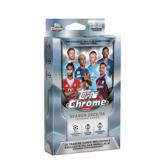 Topps | Hanger Box UEFA Club Competitions Chrome 2025-26 (15 cartas)