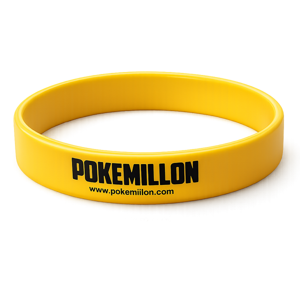 Pulsera Pokemillon de Silicona Amarilla con Logo Negro