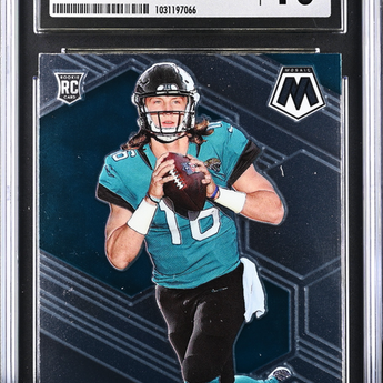 Trevor Lawrence 2021 Panini Mosaic rookie card #301, CSG Gem Mint 10 graded in a protective plastic slab.