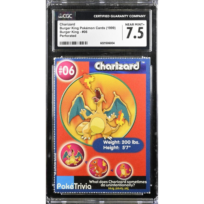 Charizard Burger King Pokémon Card 1999 Pokemillon 001