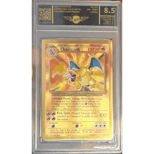 POKEMILLON Segunda Mano AP 8.5 | Charizard Metal Card (CEL BS 4) Celebration 25th Inglés 2022