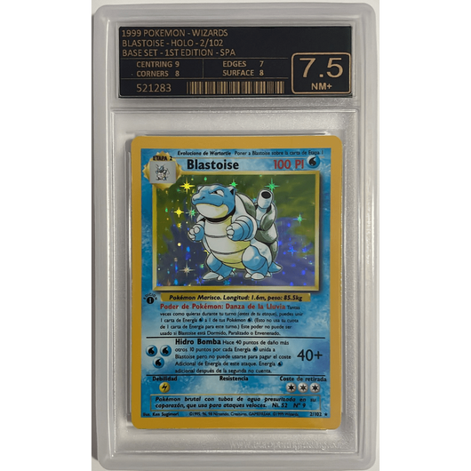 POKEMILLON Segunda Mano EG 7.5 | Pokémon Blastoise (BS 2) Base Set 1st Edition Español 1999