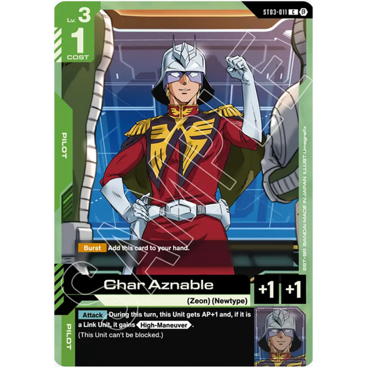 Jeu de cartes à collectionner Gundam | Char Aznable English Demo Deck 2025