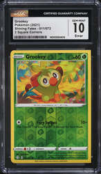 CGC 10 | Grookey (SHF 11) Shining Fates ERROR Esquinas Cuadradas