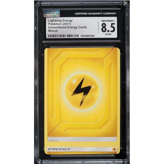 CGC 8.5 | Lightning Energy Sun and Moon ERROR Miscut