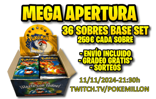 POKEMILLON - La Tienda Pokémon Segunda Mano [ 11 Noviembre 2024 ] Entrada Evento 36 Sobres Base Set