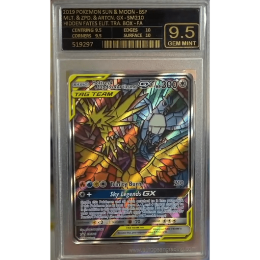 POKEMILLON Segunda Mano EG 9.5 | Pokémon Moltres & Zapdos & Articuno GX (SM 210) Sun & Moon Promo Inglés