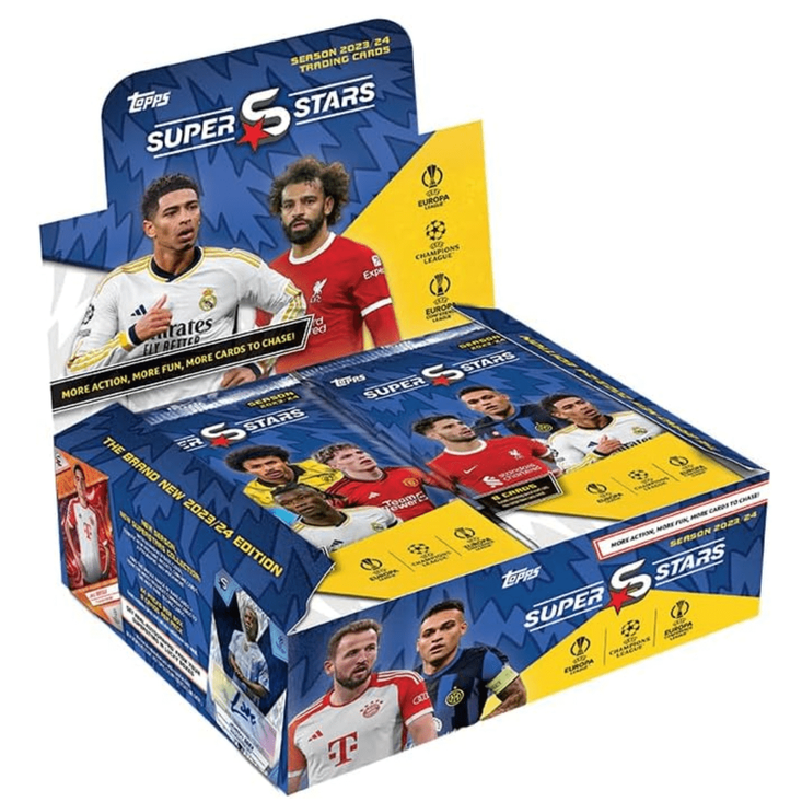 Topps | Topps UCC Superstars 23/24 - Full Box- 24 Sobres de UEFA Superstars 2024 Pokemillon 001