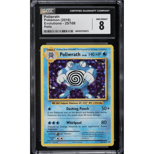 POKEMILLON Segunda Mano CGC 8 | Poliwrath (EVO 25) Evolutions 2017 Inglés