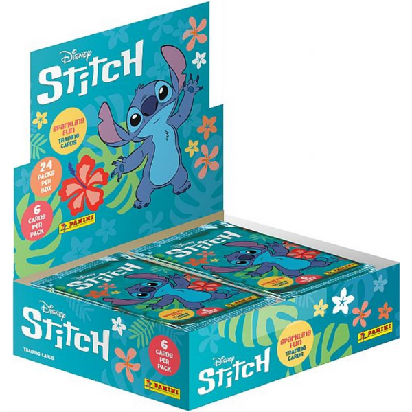 Panini x Stitch | Caja 24 Sobres Stitch Disney Cartas Coleccionables Inglés