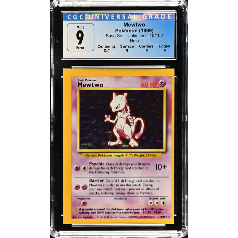 Mewtwo (BS 10) Base Set Inglés 1999 Pokemillon 001