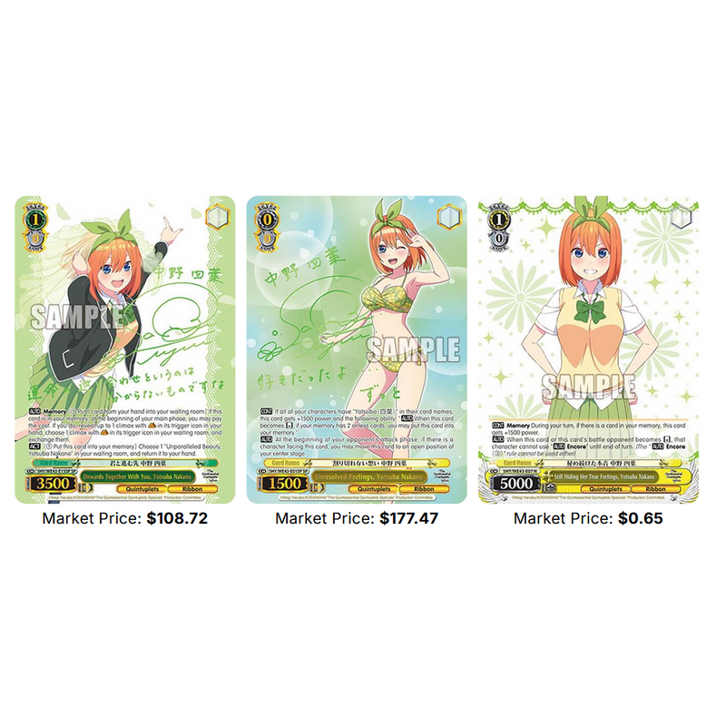 Weiss Schwarz | Booster Box 6 Sobre The Quintessential Quintuplets Specials Premium Pokemillon 002