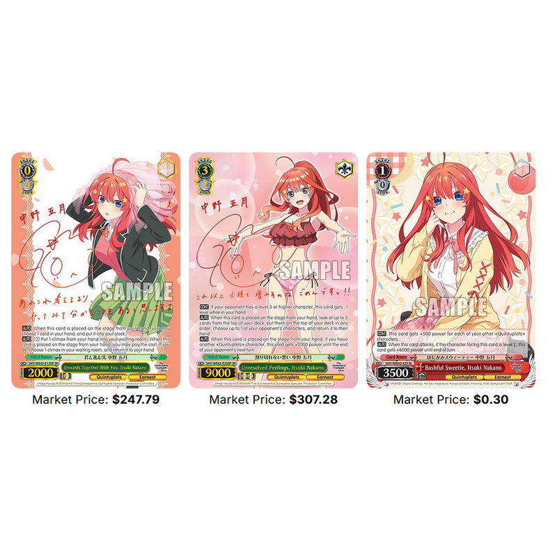 Weiss Schwarz | Booster Box 6 Sobre The Quintessential Quintuplets Specials Premium Pokemillon 004