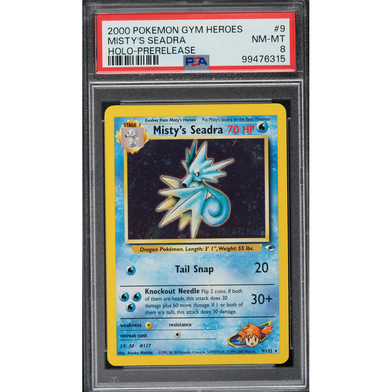 Prerelease Holo Misty's Seadra Gym Heroes Pokemillon 001