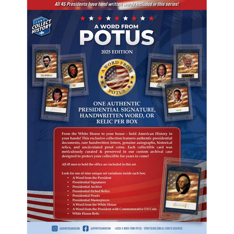 SportCards | 2025 POTUS A Word from the President Hobby Box Pokemillon 002