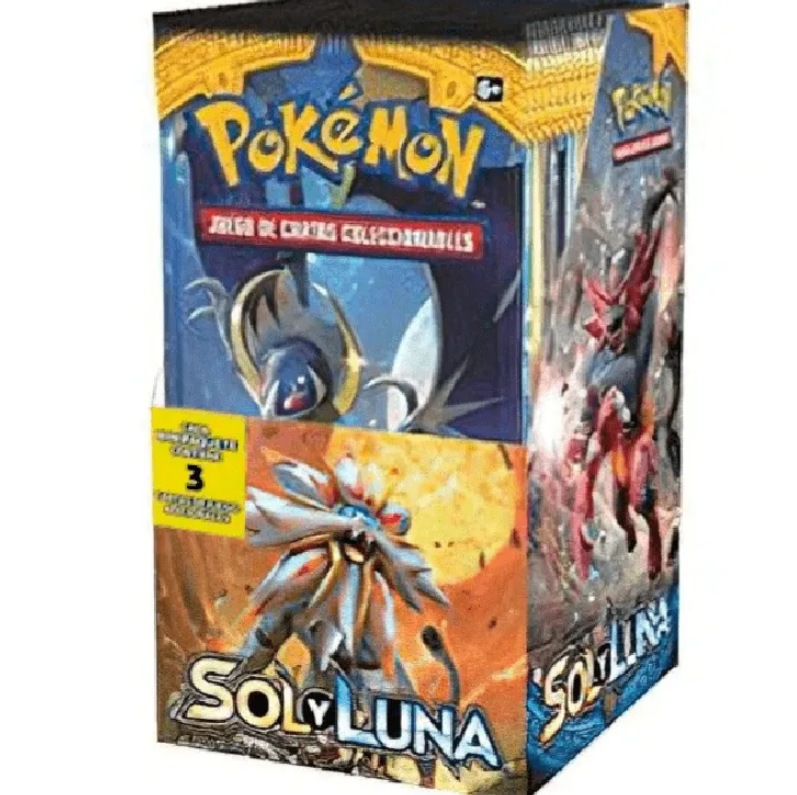 Caja 24 Sobres 3 Cartas Sol y Luna Pokemillon 001