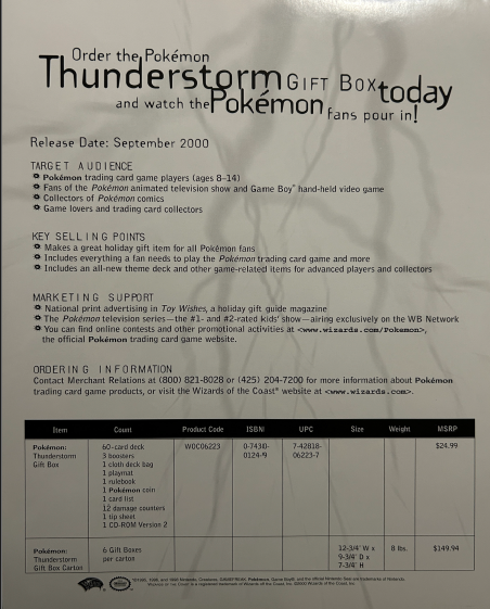 Panfleto Informativo Thunderstorm Gift Box - Liga Oficial Pokémon Pokemillon 002