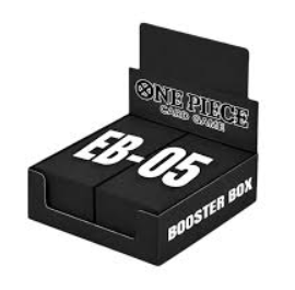 Caja de sobres One Piece Card Game EB-05 Heroines Edition en color negro con letras blancas y diseño de exhibición.