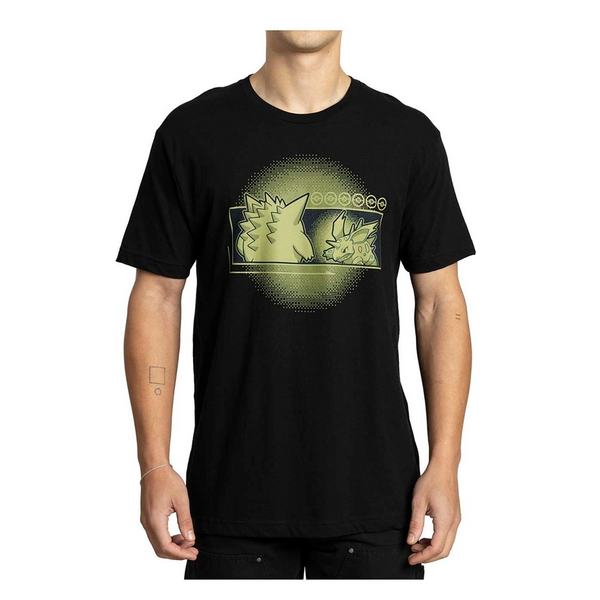 Camiseta negra de algodón con estampado retro de Gengar y Nidorino, edición 30 aniversario de Pokémon.