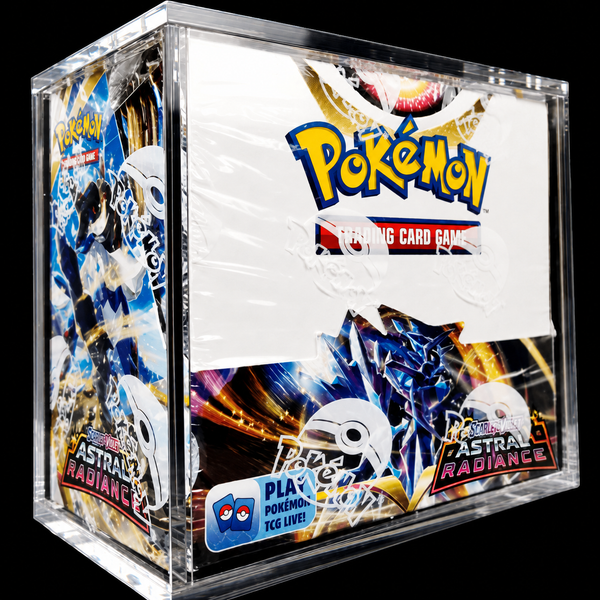 Protector de metacrilato transparente de 0,5cm con cierre magnético para caja de 36 sobres Pokémon Astral Radiance.