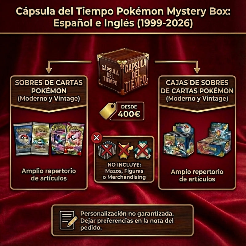 Cápsula del Tiempo Pokémon Mystery Box Español e Inglés 1999-2026 Pokemillon 008