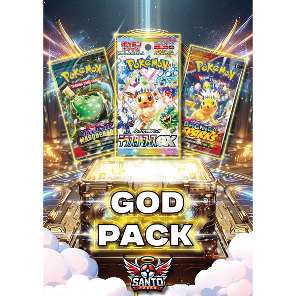 GOD PACK | Mystery Box de 3 Sobres (2 Sobres en Inglés y 1 Sobre en Japonés)