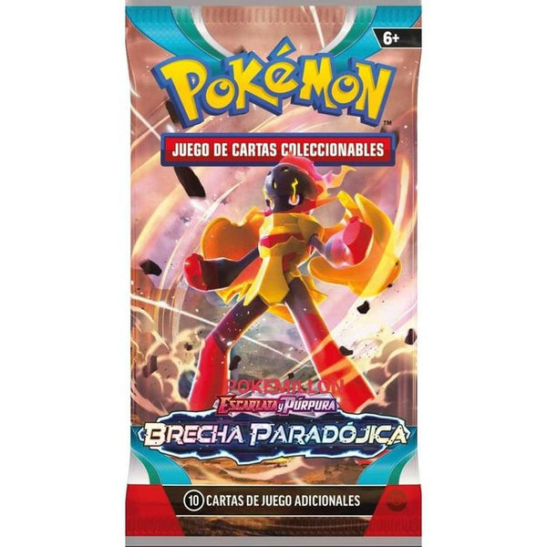 Sobre de refuerzo Pokémon Brecha Paradójica con diseño de Armarouge en tonos amarillos y rojos sobre fondo dinámico.