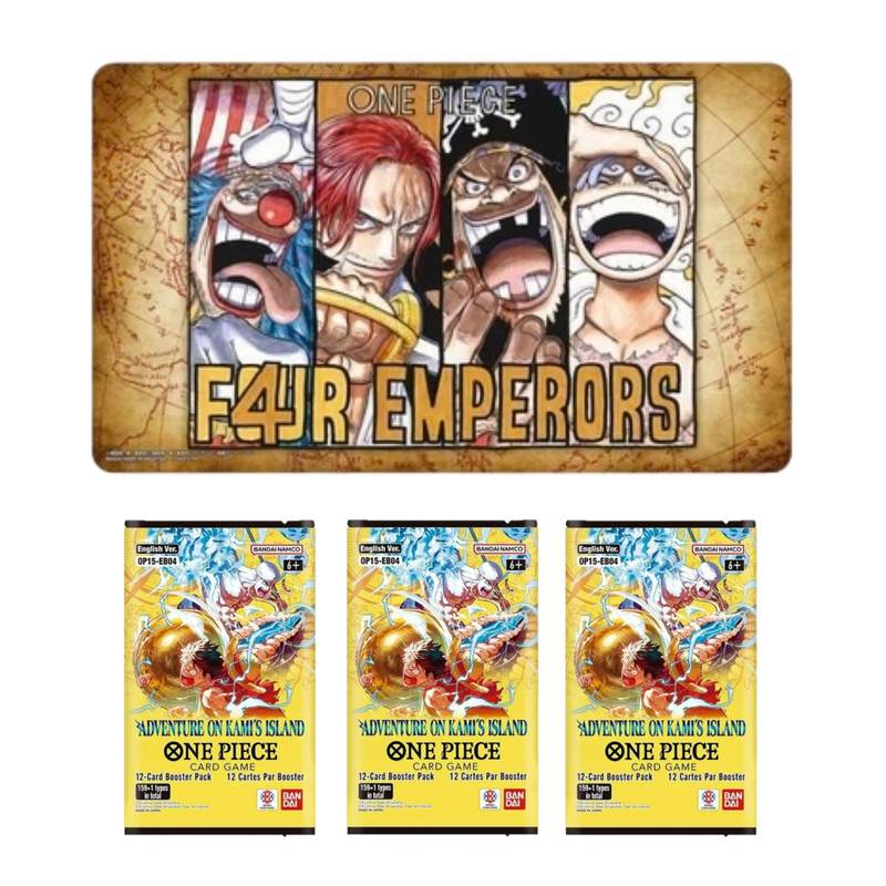 One Piece Playmat Limited Edition Vol.2 + 3 Sobres OP15 Pokemillon 001