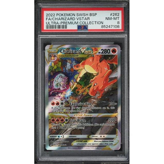 PSA 8 | Pokémon Charizard Vstar (SWSH 262) Promo Sworld & Shield Inglés