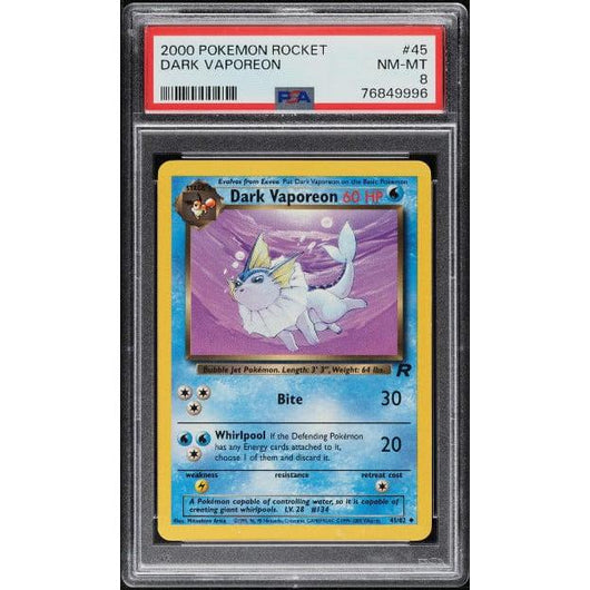 POKEMILLON Segunda Mano PSA 8 | Dark Vaporeon (TR 45) Rocket Ingles
