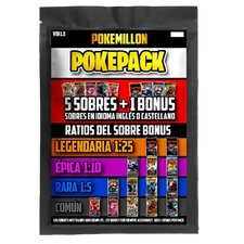 Ensemble de base POKEPACKS | 5 Enveloppes +Bonus | Boîte mystère avec jeu de base 1ed 1:25