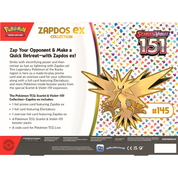 POKEMILLON Pokémon | Caja Zapdos ex 151 Pokémon Inglés 2023