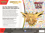 Pokémon | Caja Zapdos ex 151 Pokémon Español 2023
