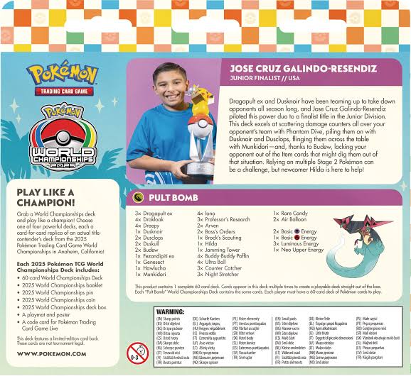 Jose Cruz Galindo-Resendiz "Pult Bomb" Mazo World Championship 2025 Deck Pokemillon 002