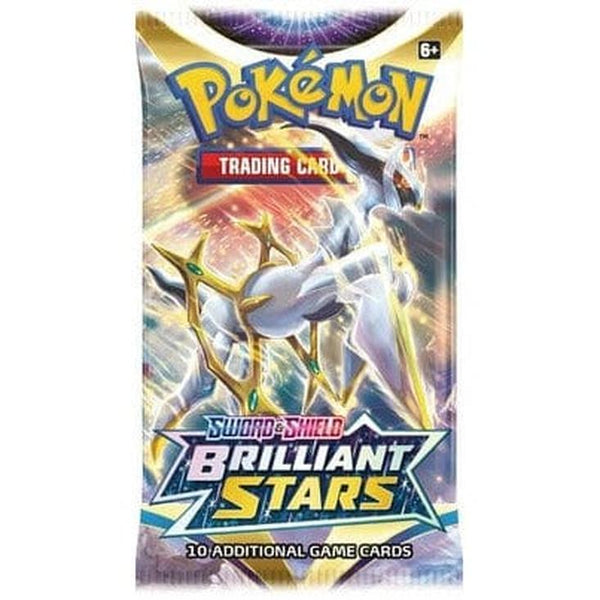Sobre de cartas Pokémon Espada y Escudo Astros Brillantes con Arceus V-ASTRO y diseño estelar en tonos dorados y azules.