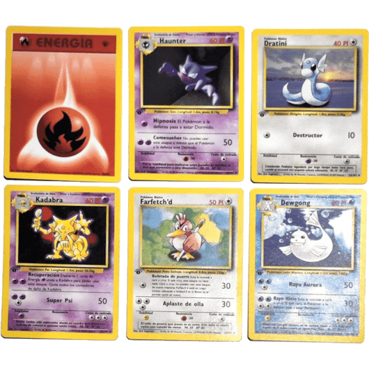 POKEMILLON Segunda Mano Lote Base Set 1Ed 5+1 Cartas